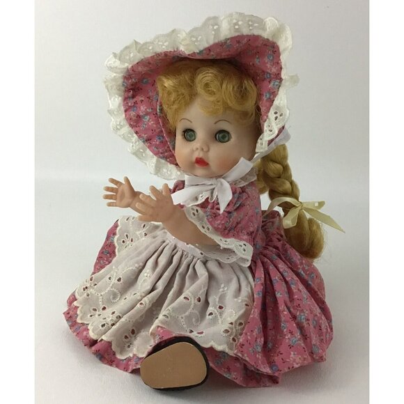 Rothschild Doll Co. Vinyl Jointed 1985 Blonde Braids Green Eyes 11” Floral Dress - Picture 6 of 16